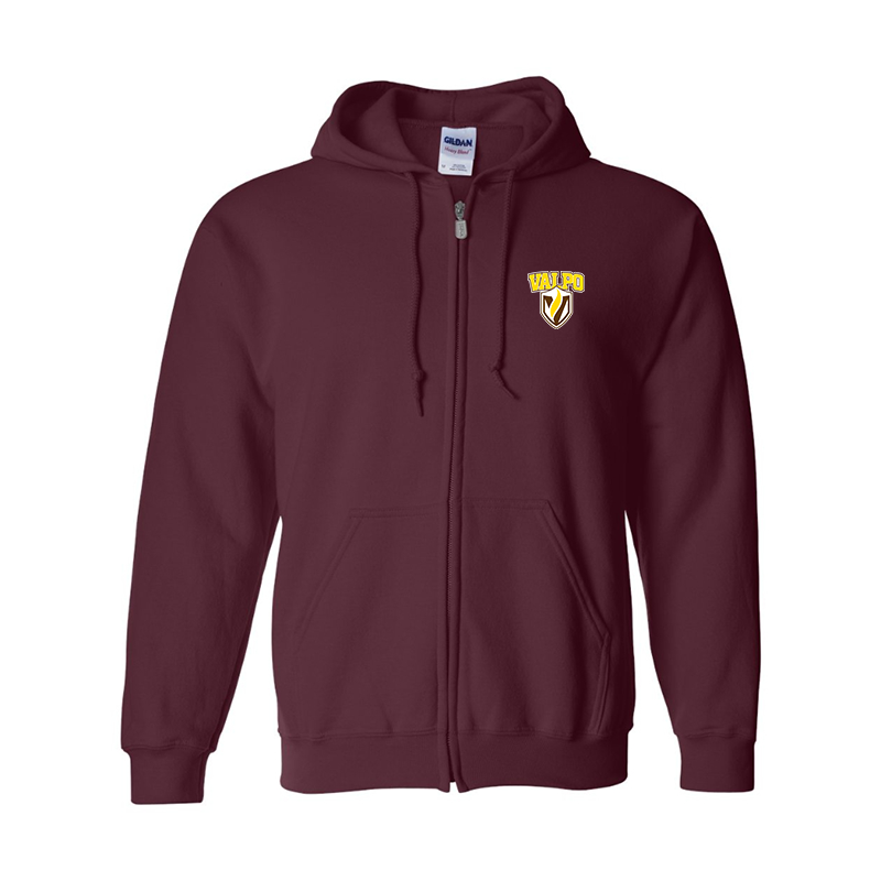 Men's Valparaiso Crusaders Gildan  Heavy Blend Full Zip Hooded Sweatshirt